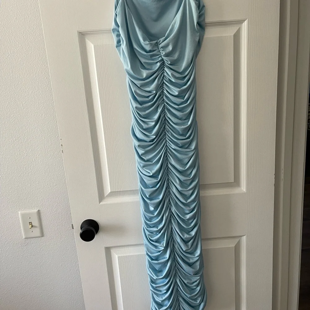 Baby Blue Stretchy Dress - Picture 3 of 5